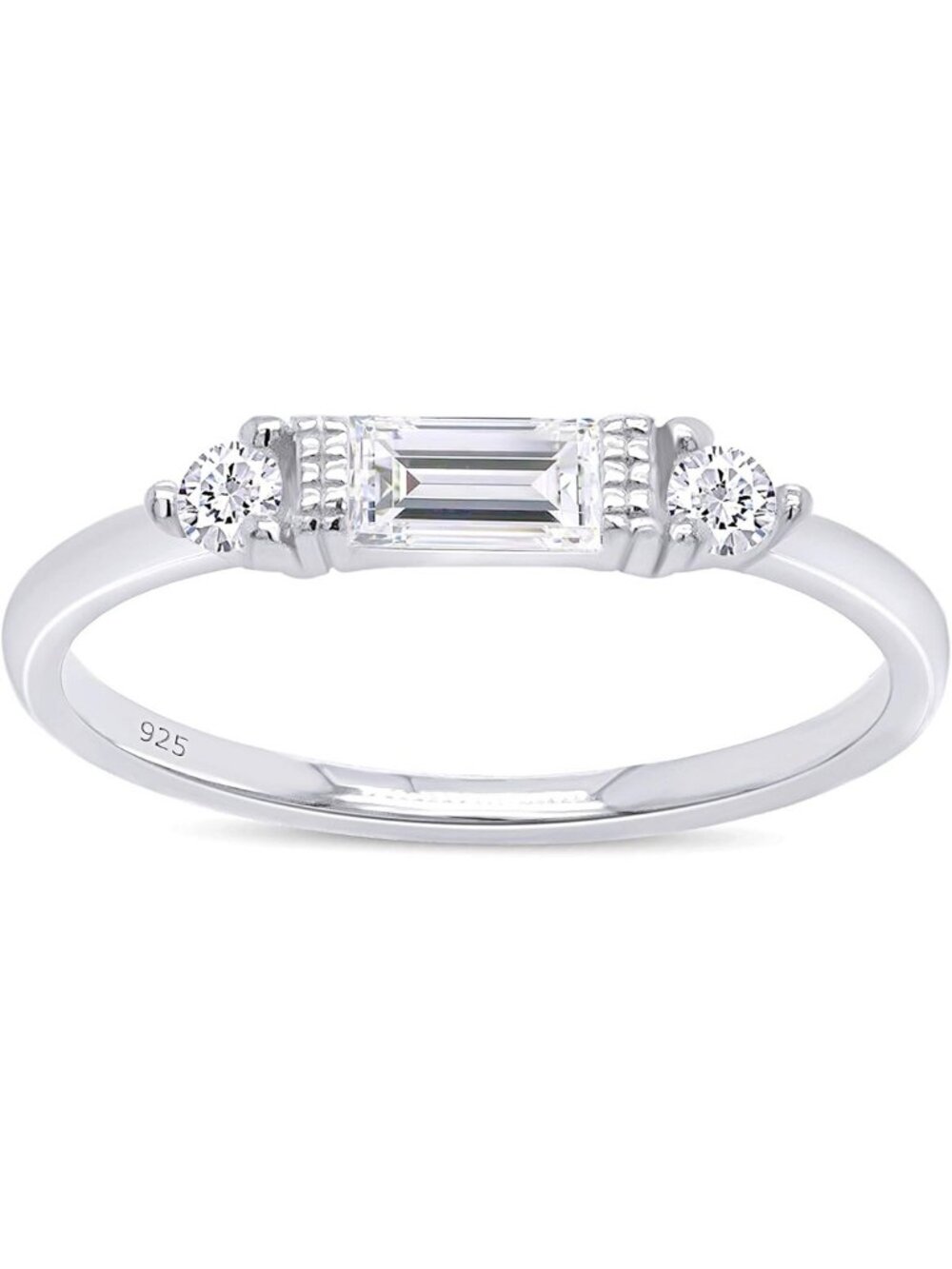 Dainty 3 Stone Stackable Birthstone Ring for Women | 14K Gold Over Silver